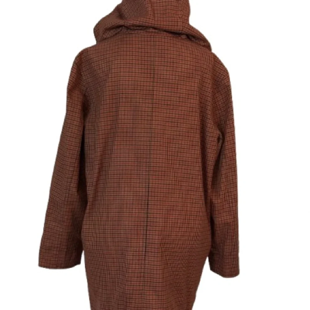 Reversible Ralph Lauren Black Plaid Hooded Jacket Red Vintage Designer SMALL